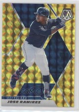 2021 Panini Mosaic Reactive Yellow Mosaic Prizm Jose Ramirez #188 8em
