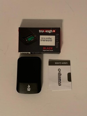Truweigh Blaze Digital Mini Scale 600g x 0.1g Black Backlit LCD Tare Feature