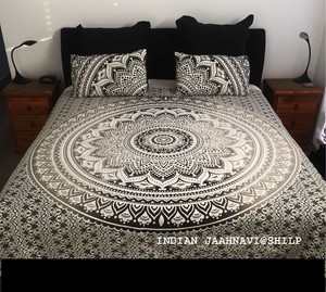 Indian Doona Mandala Hippie Bohemian Queen Quilt 2 Pillow Cover