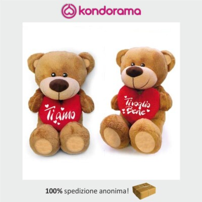 Orsacchiotto per San Valentino con cuore rosso e scritta TI VOGLIO