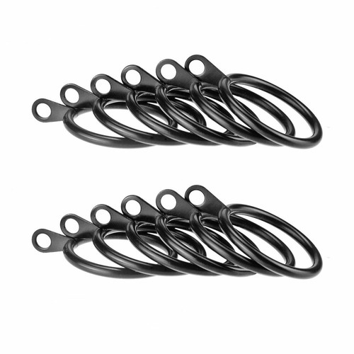 60Pcs Heavy Duty Metal Curtain Rings pole Rod Voile Curtain Hooks with Eyelets - Picture 3 of 7