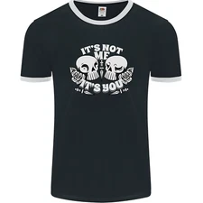 Anti Valentines Singles Day Skull Its Not Me Mens Ringer T-Shirt FotL