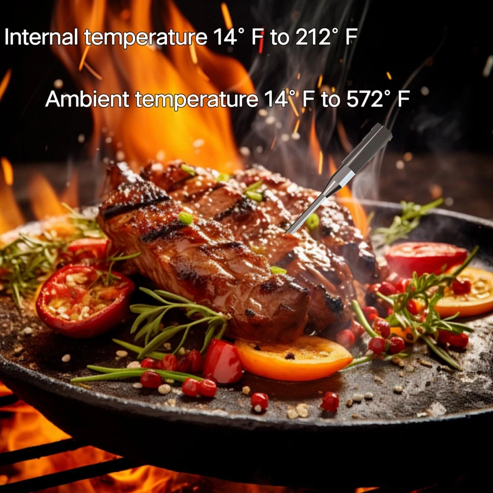Wireless Meat Thermometer, 492ft Bluetooth Range, Instant Read Digital Thermo...