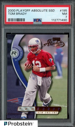 2000 Playoff Absolute SSD #195 Tom Brady Patriots RC Rookie /3000 PSA 7 NM