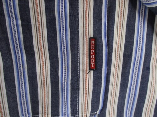 Report Collection Button Up Shirt Men's XL Multicolor Stripe Pattern 100% Cotton - Picture 12 of 13