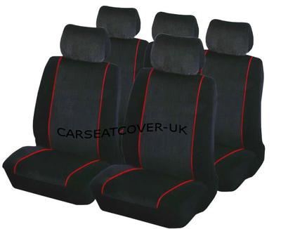 Black Fabric Full Set Seat Covers For Ford C-Max & S-Max 5 Seater – Airbag Compatible