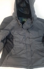 L L Bean Women’s Thinsulate Lined Hooded Jacket Gray & Black  0dsc5 Size Large 