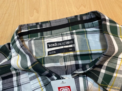 NEW Ecko Unltd. Co. 5XL Green Plaid Button Front Long Sleeve Shirt NWT Dress - Picture 4 of 10