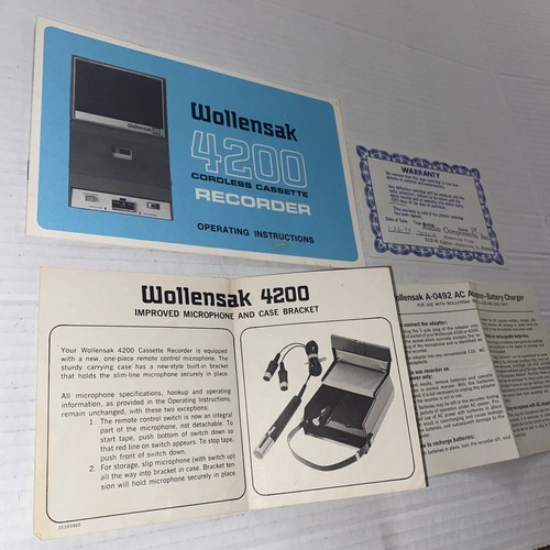 Vintage Wollensak 3M 4200 Instructions Papers ONLY For Cassette Recorder - Picture 2 of 6