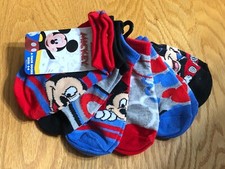 DISNEY JUNIOR Mickey boys children's size 4-6 sock pack 6 pairs low cut NEW