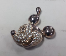 JCM DISNEY 925 STERLING SILVER AND CZ MICKEY MOUSE PENDANT NECKLACE