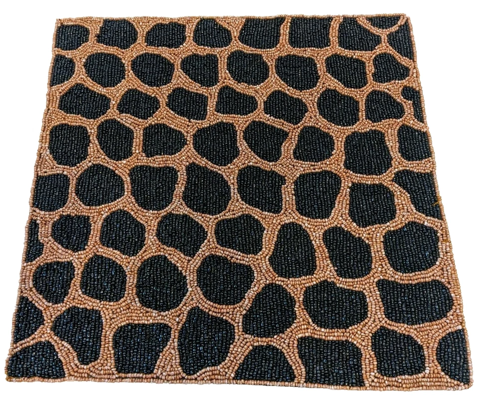 Mantel(s) cuadrado(s) con cuentas de animal jirafa 15" África Safari cargador corredor de mesa Foto 2 de 4