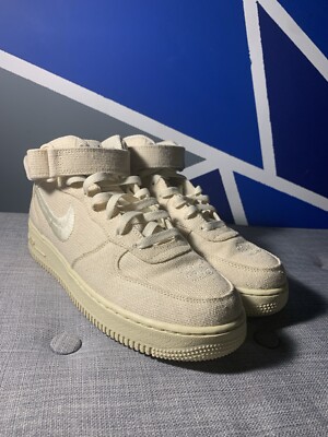 Size 7.5 - Nike Stussy x Air Force 1 Mid Fossil 195866263758| eBay