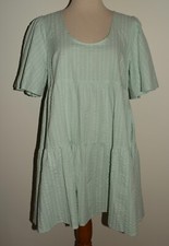 Womens A New Day Mini Dress Small Green Short Sleeve Scoop Neck Pockets Shift