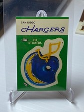 San Diego Chargers Helmet 1986 Fleer Team Action NFL Stickers Dubble Bubble Back