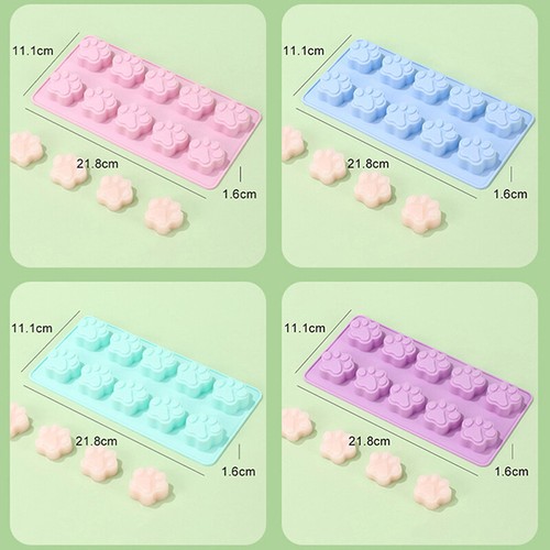 1Pc 10Hole Food Grade Silicone Paw Print Mold Reusable Dog Cat Paw Baking Mold