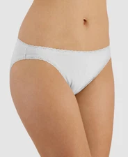 $8 Jenni's Women's White Solid Lace Trim Bikini Panty Size L