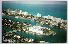 Vintage Postcard FL Miami North Beach Aerial View Chrome ~10961