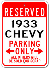1933 33 Chevy Chevrolet Custom Parking Sign Garage Aluminum Plaque Wall Decor 1933 33 Chevy Chevrolet Custom Parking Sign Garage Aluminum Plaque Wall Decor