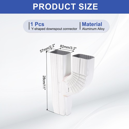 Downspout Gutter Y Shape Connector 2x3 Square Downspout Y Diverter ,Right - Photo 2/5