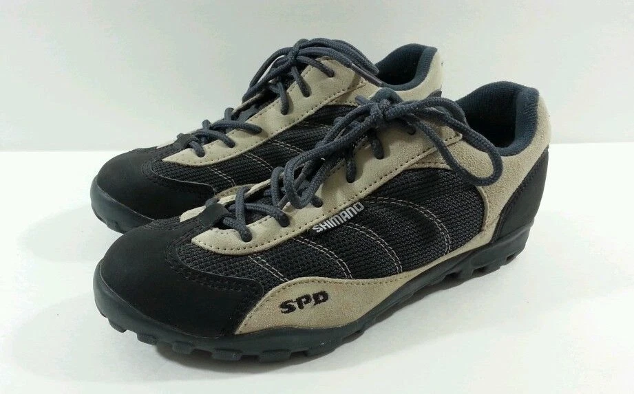 Chaussures VTT Shimano SH-M033 SPD – Homme Pointure US 5 / EU 38, Marron Cuir, Vélo Occasion