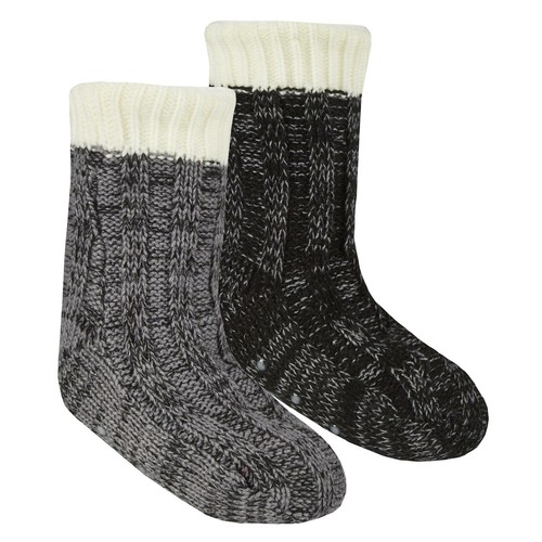 Childrens Chunky Socks Kids Boys Lounge Gripper Non Slip Slipper Sock Lined - 第 1/5 張圖片
