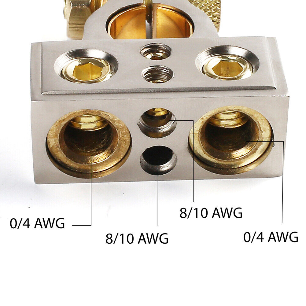 1Set Terminales De Bateria De Calibre 0GA-8GA Con Positive Negative Battery  Clip