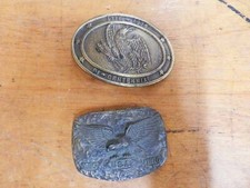 2 VINTAGE BELT BUCKLES U.S. BICENTENIAL 1776-1976 EAGLE WITH ARROWS LOGO