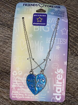 Bff Barbie Necklace Claire's Claire's Glow In The Dark Blue