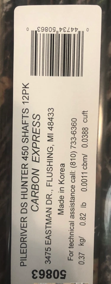 12 Carbon Express Piledriver DS Hunter Arrow Shafts - 250 SPINE, Camo, MPN 50863 - Image 2 of 4