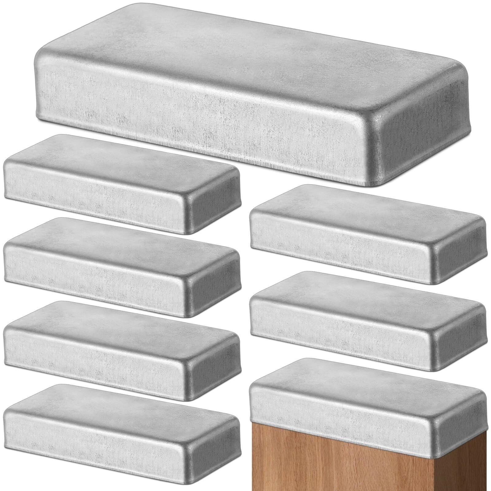 8 Pcs 2 x 4 Inches Galvanized Fence Post Caps for True 1-1/2" x 3-1/2" Wood P... - Picture 1 of 6