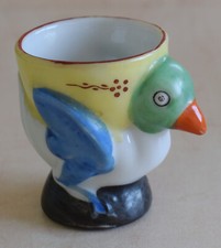 BIRD EGG CUP FOREIGN - BIRD DUCK MALLARD GREEN HEAD BLUE WINGS LEGS ORANGE BEAK