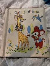 Vintage Kitschy Photo Album Scrapbook Japan Giraffe Birds Bear New Baby Book