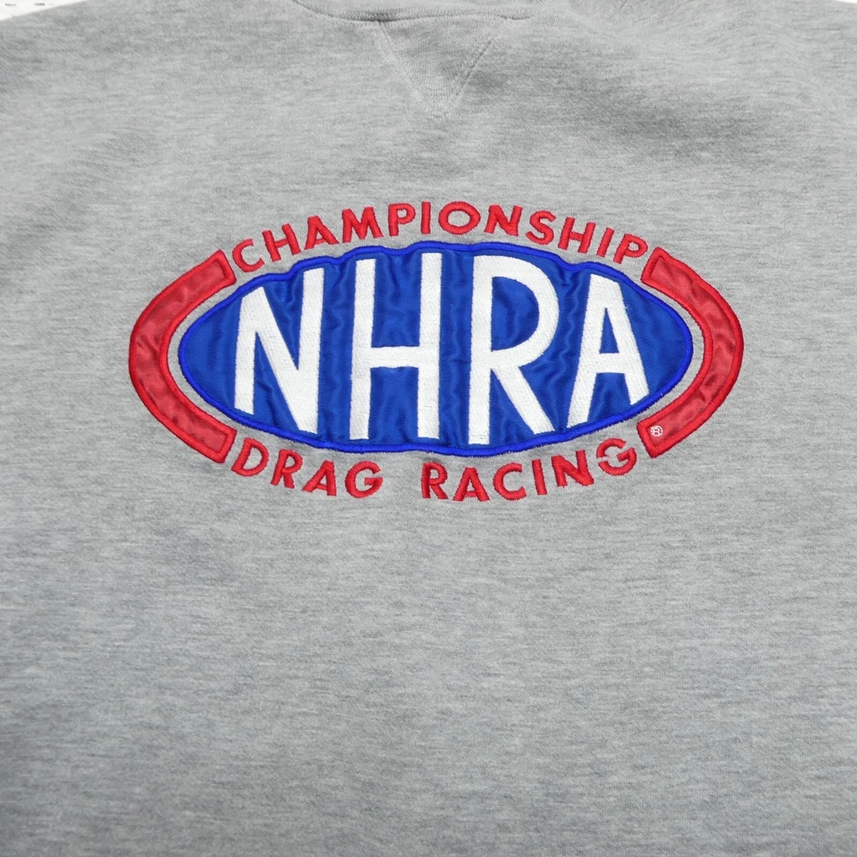 Sudadera De Colección NHRA Drag Racing Championship Talla XL Gris Polar Cuello Redondo Foto 3 de 4