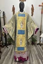 BLUE GOLD VESTMENT CHASUBLE & STOLE ARCHANGELS