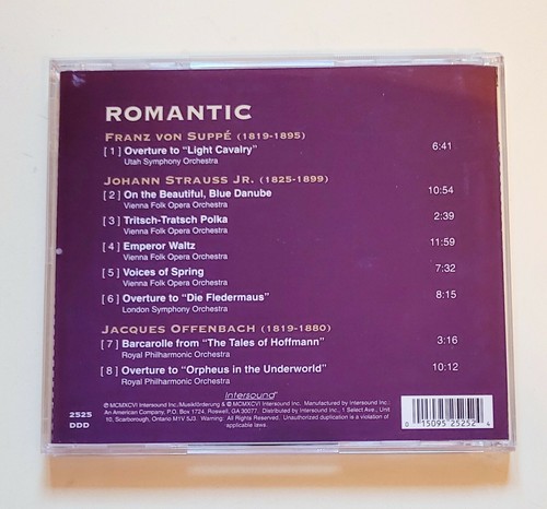 Romantic Strauss Jr Offenbach CD Orchestra 8 Recordings Intersound Free Shipping - Picture 2 of 3