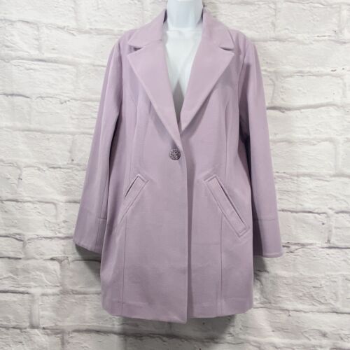 Chico’s Long Jacket Women’s 3 US 16 Lilac Fog Coat Knit Plush Long Sleeve New