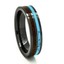 Mens Titanium Scroll Genuine Macassar Ebony Hawaiian Koa Wood Wedding Band 10mm
