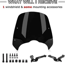 For Kawasaki Vulcan 650 S650 VN650 EN650 2015-2022 Windshield Windscreen Black