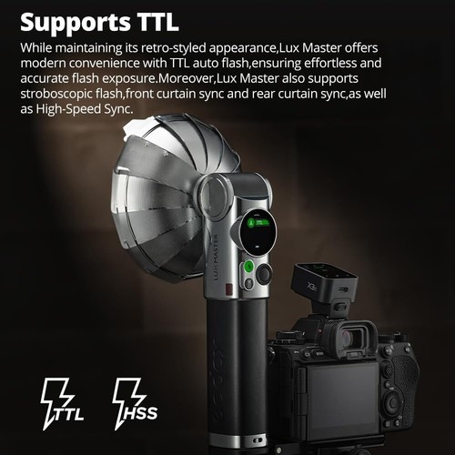 Godox Lux Master Retro Camera Flash TTL HSS Touch Screen Control Wireless Sync - Picture 6 of 13