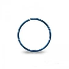 Nose Hoop Split Ring Annealed 20 Gauge 1/2" Titanium Blue IP 