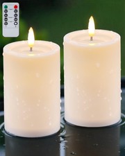 3"X4" Outdoor Waterproof Flameless Candles with Remote and Timers, LED Candles,