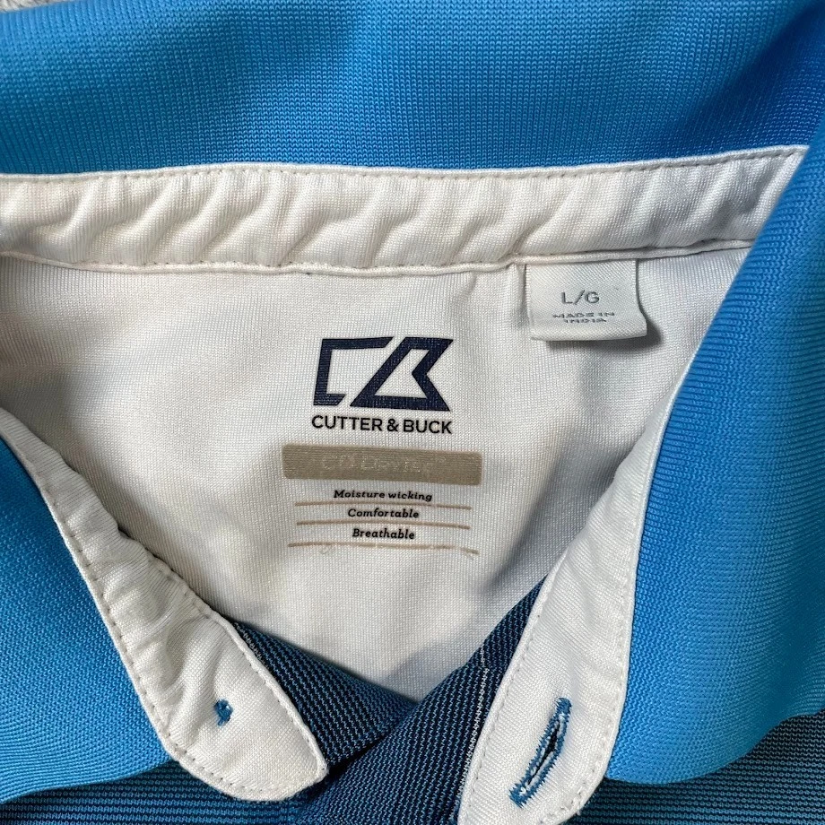 Camisa Polo Cutter Buck Para Hombre Talla L Azul CB DryTec Summit Chase Coutry Club Foto 3 de 4