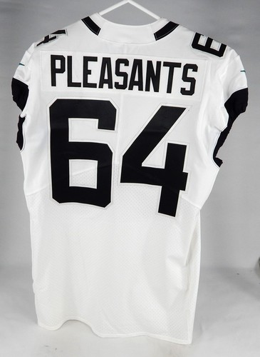 2020 Jacksonville Jaguars Austen Pleasants #64 Game Issued White Jersey 46 74946