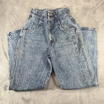 #ad Vintage 1980s Sunset Blues High Waisted Acid Wash Blue Jeans Women#x27;s 13 Long $22.03