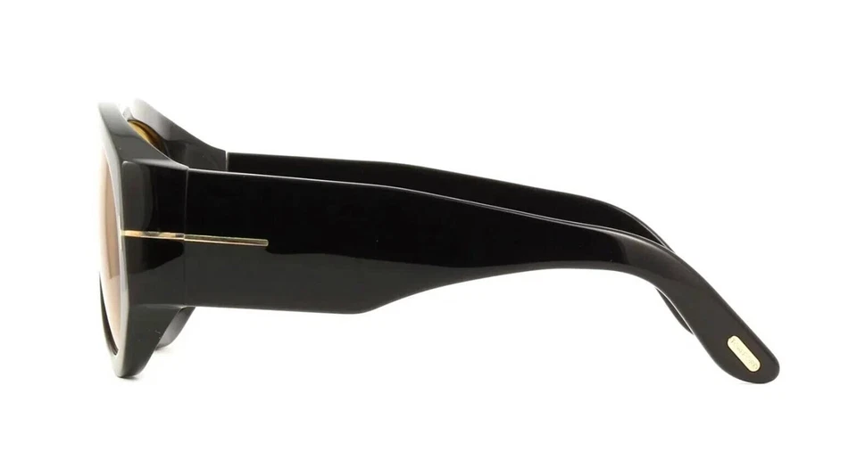 Tom Ford FT Bronson 1044/S 01E Shiny Black Yellow Lens Sunglasses Authentic New - Image 4 of 4