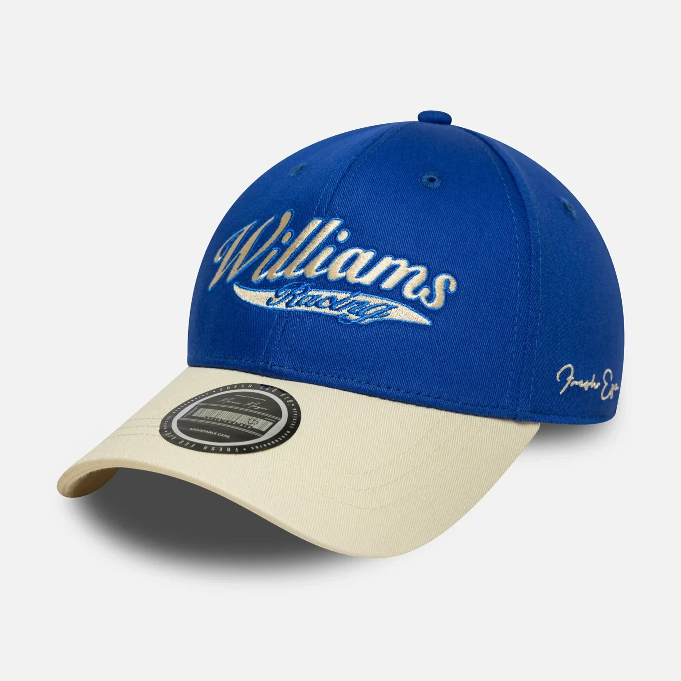 Fresh Ego X Williams Racing Script Baseball Cap Unisex - Cream/Blue