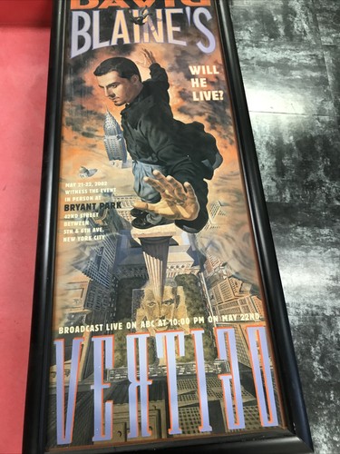 David Blaine Vertigo Poster, Rare, Magician 32x12”