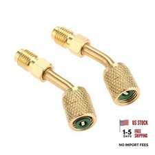 R410A Adapter 5/16" SAE Female Quick Couplers to 1/4" SAE Male Flare, 2 PC 45