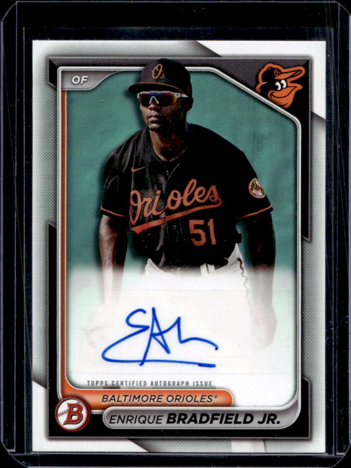 2024 Bowman Sapphire Enrique Bradfield Jr. Chrome Prospect Auto #BSPA-EBR